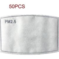 PM2.5-Aktivkohlefilterpatrone für Erwachsene, Atemwegsfilterpatrone, 5-lagige Schutzfilterpatrone, Unisex (Erwachsenengröße), Packung mit 50 Stück