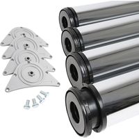 4er Set Tischbeine Chrom glänzend ø 80mm Höhe 870mm Möbelfüße Tischstempel