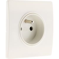Zenitech – Prise 16A 2P+T à encastrer – Câblage rapide par borne automatique – Fixation à vis et à griffes – Compatible avec boîtes standards