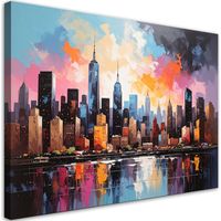 Quadro su tela Grattacieli colorati a New York 120x80