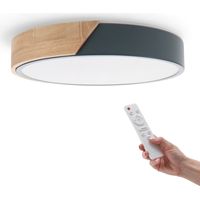 Plafon LED Bois Gris Rond 24W CCT - Ledme - LM8285