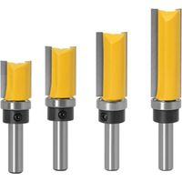 4pcs 6mm Tige Motif de Garniture Routeur Bits Set Template Trim Routeur Bits Routeur de Motif de Finition Affleurant Outil de Coupe de Fraisage du Bois , 12mm,20mm , 25mm , 38mm