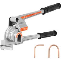 VEVOR Pipe Tube Bender, 1/4" (6.35 mm), 3/8" (9.5 mm), 1/2" (12.7 mm) OD, 3 in 1 Manual Lever Tube Bender, 180° Copper Aluminum Pipes Bending Tool for Automotive Repair, HVAC Air Conditioning