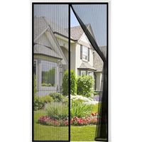 L&H-Cfcahl – Moustiquaire de porte magnétique 120x210 CM – Polyester noir – Installation rapide sans outils – Protection contre insectes volants