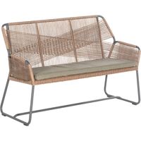 Sonnenpartner Observer 2-Sitzer Gartenbank Alu/PE-Geflecht inklusive Sitzkissen