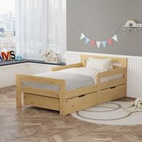 WestWood Junior Bed Wood Frame With Storage Natural