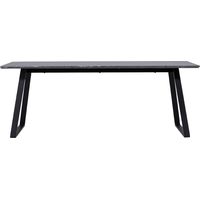 Malaga table de salle à manger marbre décor 90x200cm gris foncé,noir.