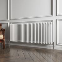 Traditional 2 Column White Radiator (600mm H × 1460mm W) – 6678 BTU / 1957W – Cast Iron Style