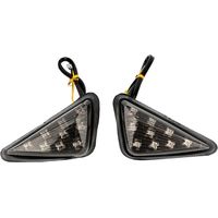 2x Moto 12V Euro Triangle Encastré Clignotant Fumée Ambre LED Lumière AP