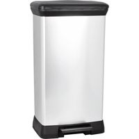 Curver Deco bin metalics 240643 Bidone della spazzatura 50 l (L x A x P) 390 x 720 x 290 mm Argento, Nero 1 pz.