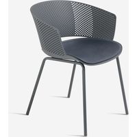 Sedia moderna da interno con seduta in PU Cutolo - Grigio Scuro
