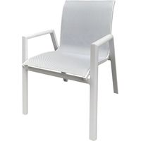 Eleganter eleganter weißer Aluminium Sessel und Garten im Freien Textilene Alu White