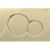 Geberit – Plaque de commande WC Sigma01 – Déclenchement double touche – Tiges à isolation phonique – Coloris laiton galvanisé – Dimensions 16.4x13cm