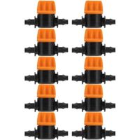 Pair 10 Pièces Vanne de Commutation D'irrigation 4/7 Connecteur de Tube D'irrigation Connecteurs de Tuyau Vanne Barbelée Convient pour Jardin Agricole