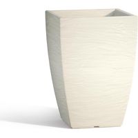 Maceta de resina mod. Aloe cuadrado 27X27cm h 40 marfil