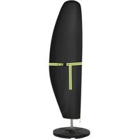 Housse de Protection pour Parasol, Nouvelle 420D Protege Parasol avec Perche Télescopique et Boucle, Coupe-Vent, Anti-UV, pour Protéger les Parasols Extérieurs(265 x 40/70/50 cm)