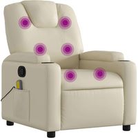 Chaise longue de massage en similicuir beige – Lit de massage ergonomique avec dossier réglable, idéal pour spa, salon ou cabinet médical
