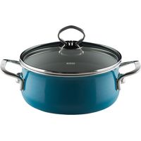Cacerola Riess con tapa de cristal Ø20cm 2 litros Nouvelle Aquamarine esmalte extra fuerte