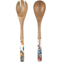Signes Grimalt Cubierto Cocina Cuchara Y Tenedor Hojas 2U Cajas Y Bandejas Marrón 7x33x3cm 32880