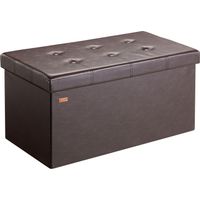 CASARIA® Panca Contenitore Pieghevole Similpelle Pouf Poggiapiedi Ottomana L - Marrone