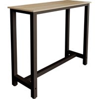 Tavolo alto Gambe in metallo 120x100x40cm Barra da cucina Modello Ani Nero e Sonoma