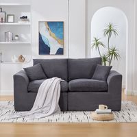 Divano moderno e minimalista in tessuto, divano a due posti per soggiorno, poltrona morbida e confortevole, completa di cuscini, divano relax in stile nordico per soggiorno o camera da letto (velluto