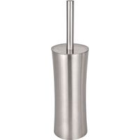 Wenko – Porte-brosse WC fermé en acier inoxydable mat – Support élégant Ø 10 cm – Hauteur 37,5 cm – Résistant à la rouille pour environnements humides