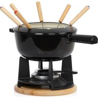 Mahlzeit 13-teiliges Gusseisen Fondue Set für 6 Personen, 2 L, emailliert, mit Brenner und Gabeln