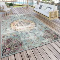 Paco Home Tappeto per interni e per esterni oriente pastello turchese rosa giallo 160x220 cm