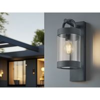 LED Außenwandleuchte Laterne im Landhausstil, Anthrazit, Höhe 33cm