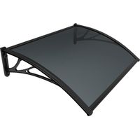 Vounot – Marquise auvent de porte 120x80cm – Polycarbonate 6mm résistant aux chocs – Cadre en PPO et aluminium – Protection UV et intempéries