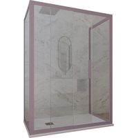 3-seitige Duschkabine 90x110x90 Klarglas Lavendel Deco Trio