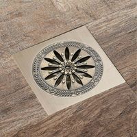 Brass Shower Drain, Square Floor Drain Anti-odor Shower Grate For Bathroom Large Caliber1pcs