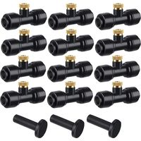 Buses D’Irrigation Kit 12Pcs de Brumisation en Laiton +12siège Pulvérisation,Système Brumisateur Extérieur,Arroseurs D'atomisation pour l'Irrigation l'Arrosage des Jardins,Noir -