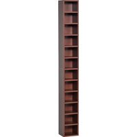 Scaffale Porta CD a 12 Ripiani per 204 CD, Libreria Porta CD, Videogames, Blu-ray in MDF e Truciolato, 21x20x175 cm, Marrone
