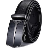 Ceinture à cliquet pour homme, en cuir véritable, réglable