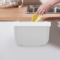 Poubelle murale pliable grise pour la maison, la cuisine et le bureau