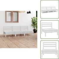 Salon de jardin 3 pcs Blanc Bois de pin massif - Salon De Jardin - Mobilier De Jardin - Set De Salon De Jardin - Meubles En Bois - Bois De Pin