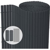 Vounot – Canisse PVC brise vue renforcé 100x500cm – Résistant aux intempéries et UV – Barres de renfort pour stabilité – Couleur gris