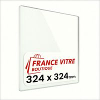 324 x 324 x 4 mm - Vitre de cheminée pour insert et poêle à bois - verre de rechange - France Vitre - jusqu'à 800°C - 324 x 324 x 4 mm
