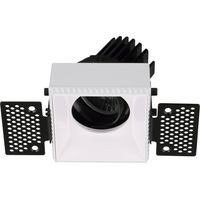 Plafonnier encastré tilt VIP2T Square Round LED COB 4.70W 680lm(525lm) CRI90 3000K 38º Blanc Blanc