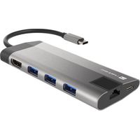 Natec Fowler Plus USB-Hub-Dockingstation mit mehreren Anschlüssen: USB-C PD, 3x USB 3.0, HDMI 4K, RJ45, USB-C, SD, Micro-SD