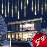 Monzana – Guirlande lumineuse de Noël 8,6 m – 480 LED effet pluie – IP44 intérieur extérieur – Câble extra long pour décoration