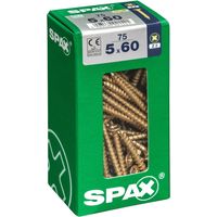 SPAX Lot de 75 vis acier tête fraisée pozidriv SPAX, Diam.5 mm x L.60 mm