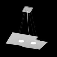 Lampadario moderno top light plate 1129 s2 r+1 gx53 led biemissione metallo sospensione, finitura metallo grigio
