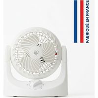 Iris Ohyama Ventilateur de Table Woozoo, Blanc, 3 Vitesses, Fabriqué en France, PCF-HE10N