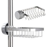Porte Savon pour Etagere Douche - INOX Support Shampoing Douche sans Perçage pour Tringle 20-32mm - Acier Inoxydable Ne Rouille Jamais