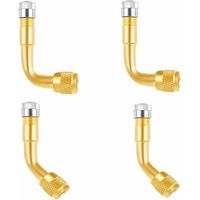 Kit de extensión de válvula de neumático de 4 piezas: extensores angulares de 90° y 135° para automóviles, camiones, motocicletas y bicicletas.