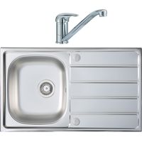 Homestyle KD100 Kitchen Sink 1.0 Kona Reversible Drainer Stainless Steel & Tap