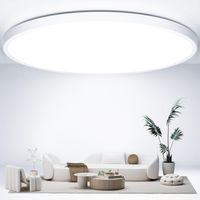 Plafonnier Led, Ø50CM Luminaire Plafonnier 6500K LED Plafonier 48W 4800LM Luminaire Plafonier IP44 LED Plafond, Plafonniers Chambre pour Salle de Bain, Cuisine, Salon, Balcon, Bureau, Porche